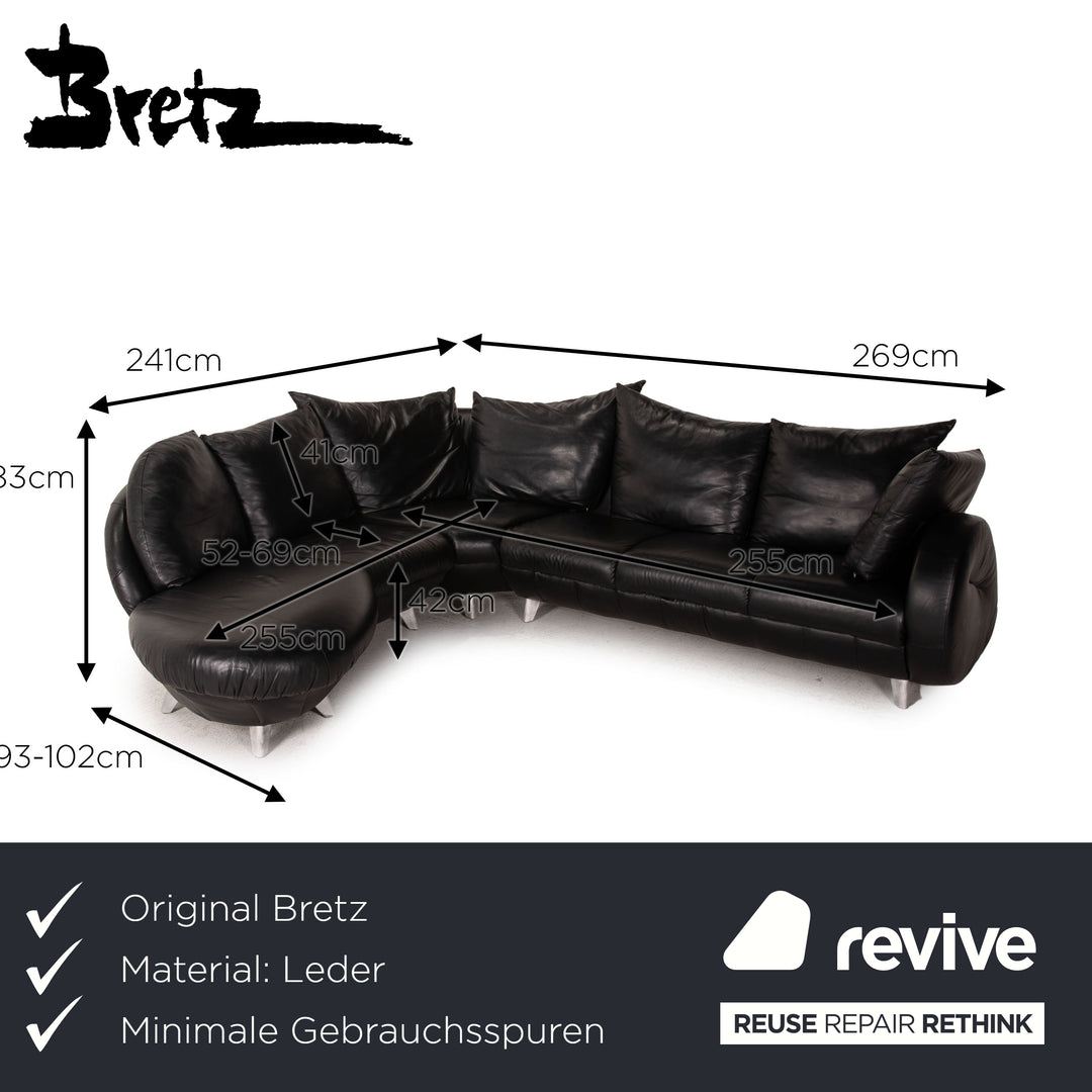 Bretz Popeye Leder Sofa Schwarz Ecksofa Couch