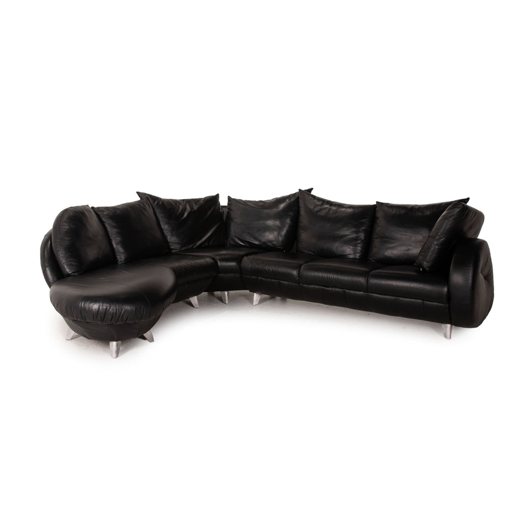 Bretz Popeye Leather Sofa Black Corner Sofa Couch