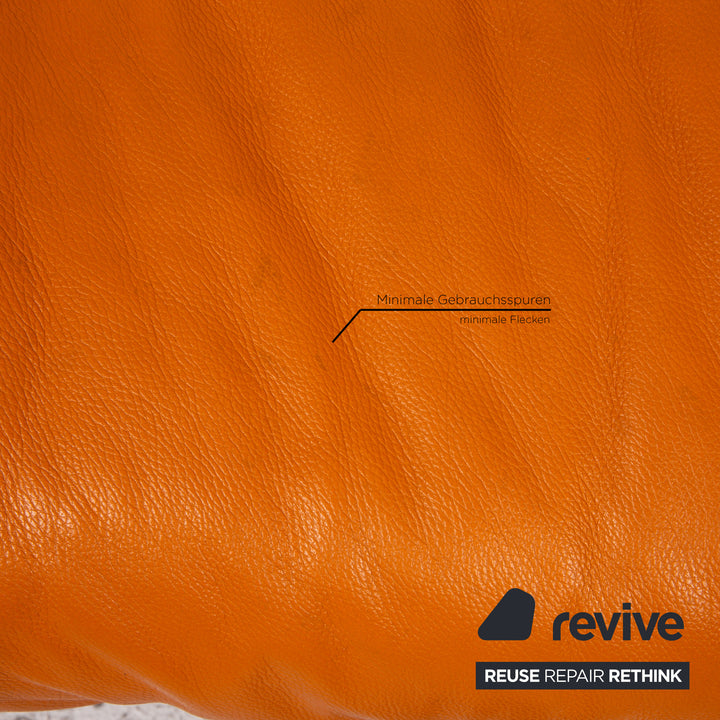 Bretz Slow Rider Leder Sofa Orange Dreisitzer Couch