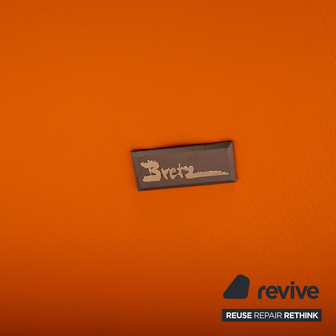 Bretz Slow Rider Leder Sofa Orange Dreisitzer Couch