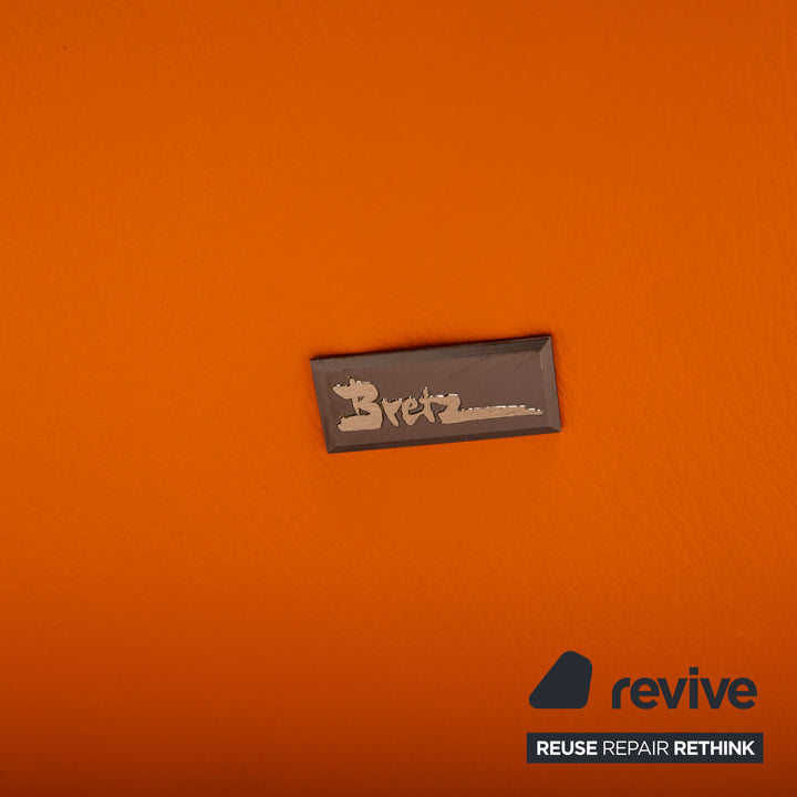 Bretz Slow Rider Leder Sofa Orange Dreisitzer Couch