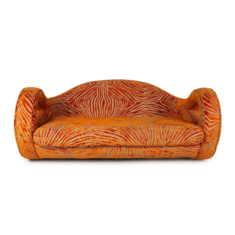 Bretz Slow Rider Fabric Sofa Orange Four Seater Couch Pattern