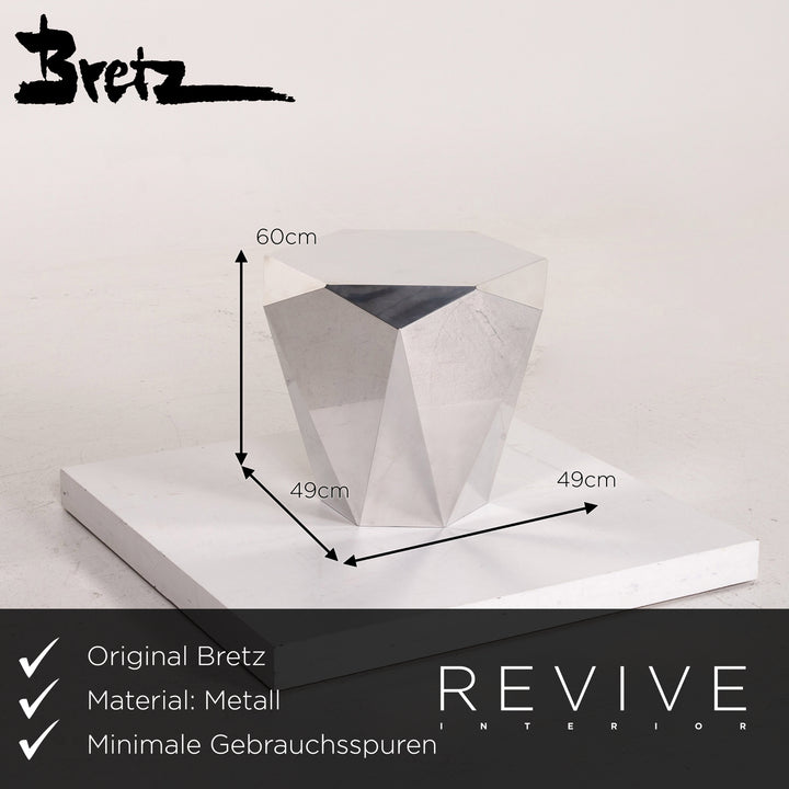 Bretz Stealth Metall Beistelltisch Silber Tisch Couchtisch #14581
