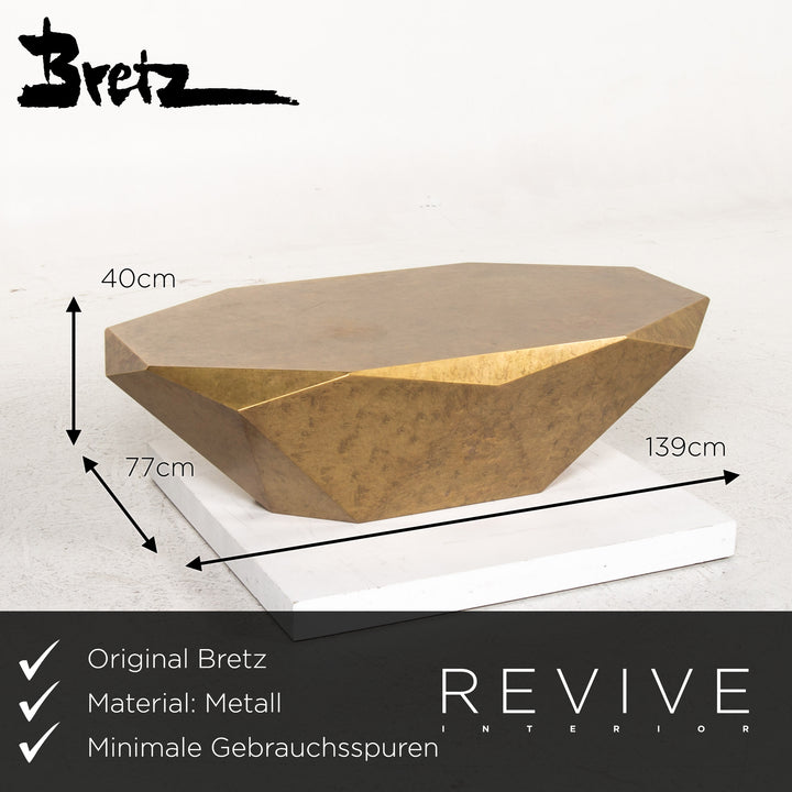 Bretz Stealth Metall Couchtisch Gold Tisch #13483