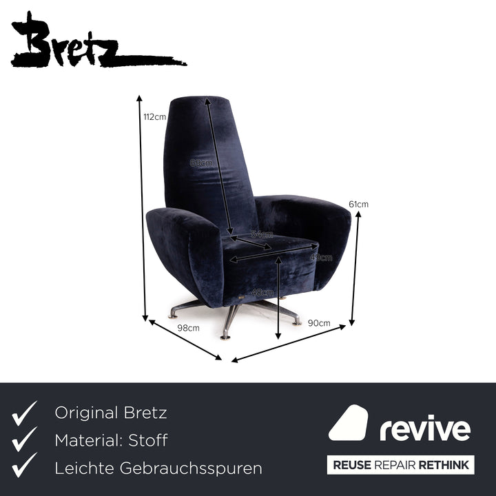 Bretz Stoff Sessel Blau Funktion Wippfunktion