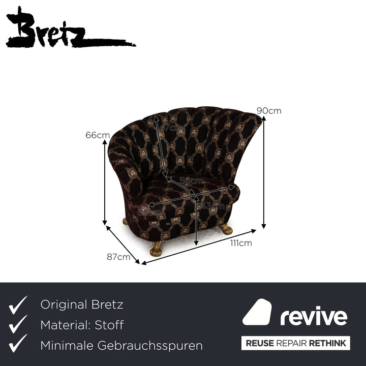 Bretz fabric armchair brown pattern