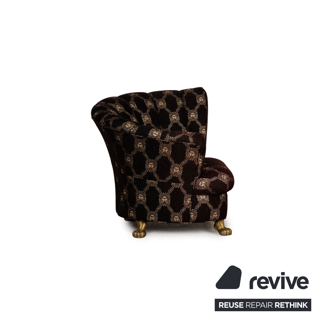 Bretz fabric armchair brown pattern