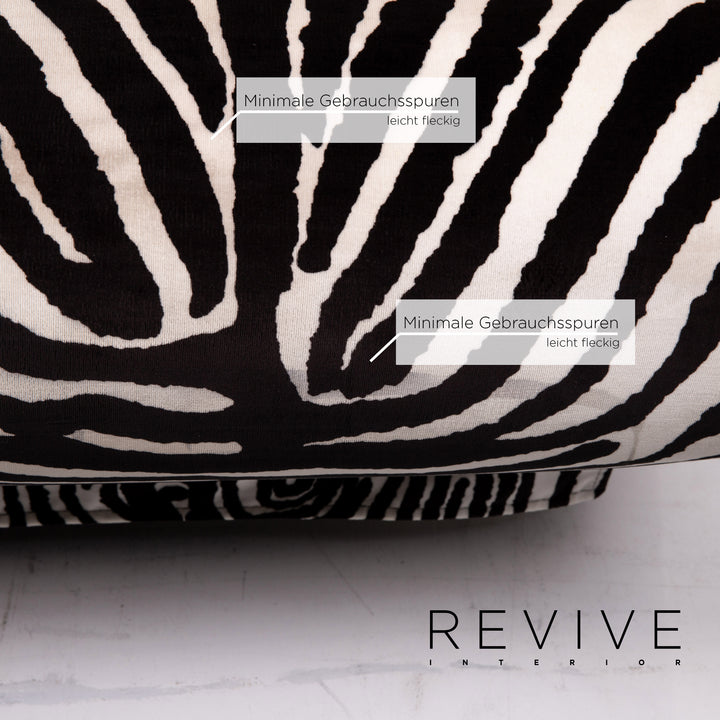 Bretz fabric armchair incl. stool zebra black white rocker function #14806