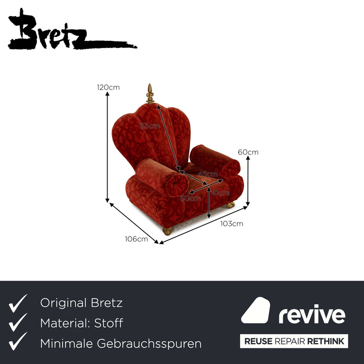 Bretz Stoff Sessel Rot