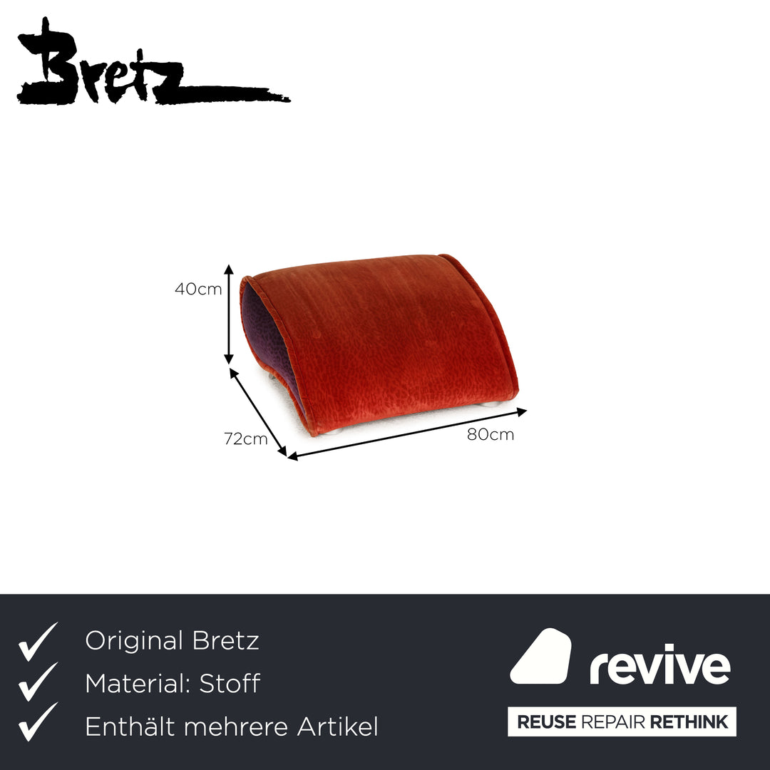 Bretz fabric sofa set orange two-seater stool