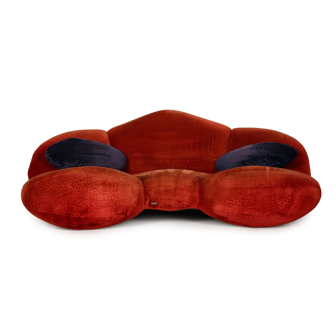 Bretz fabric sofa orange two-seater couch