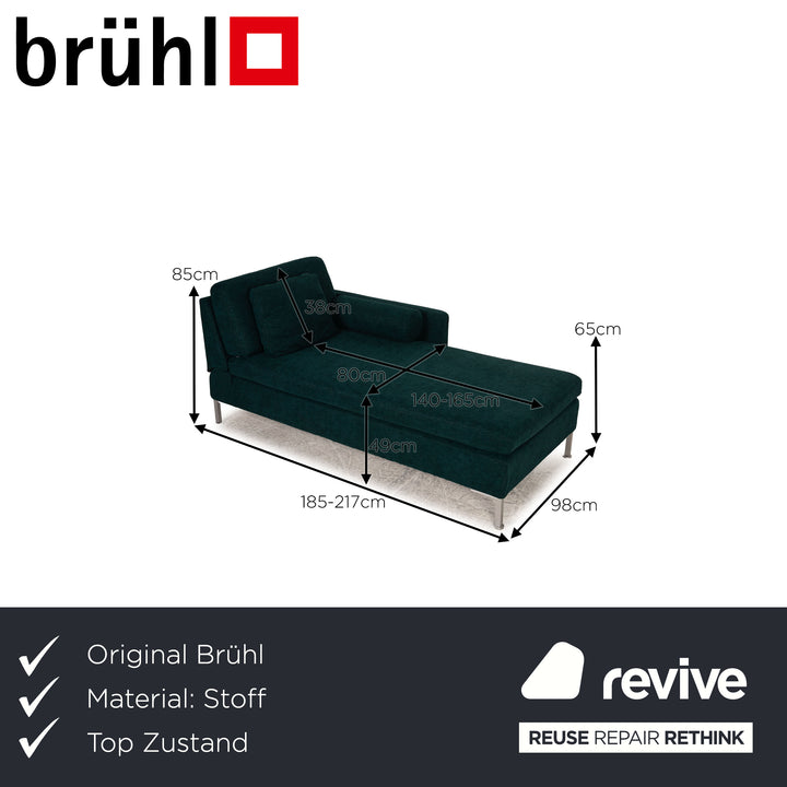 Brühl Alba fabric lounger green sofa couch long chair function new cover