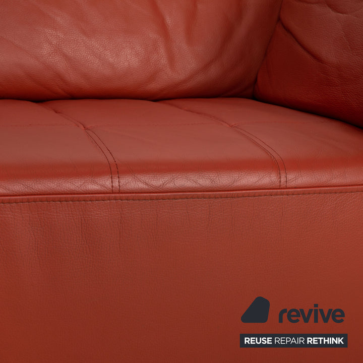 Brühl Carrée Leder Zweisitzer Orange Sofa Couch