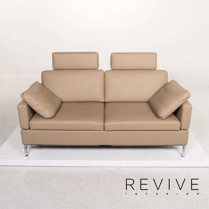 Brühl Collection Alba Leder Sofa Beige Zweisitzer Relaxfunktion Funktion Couch #13362