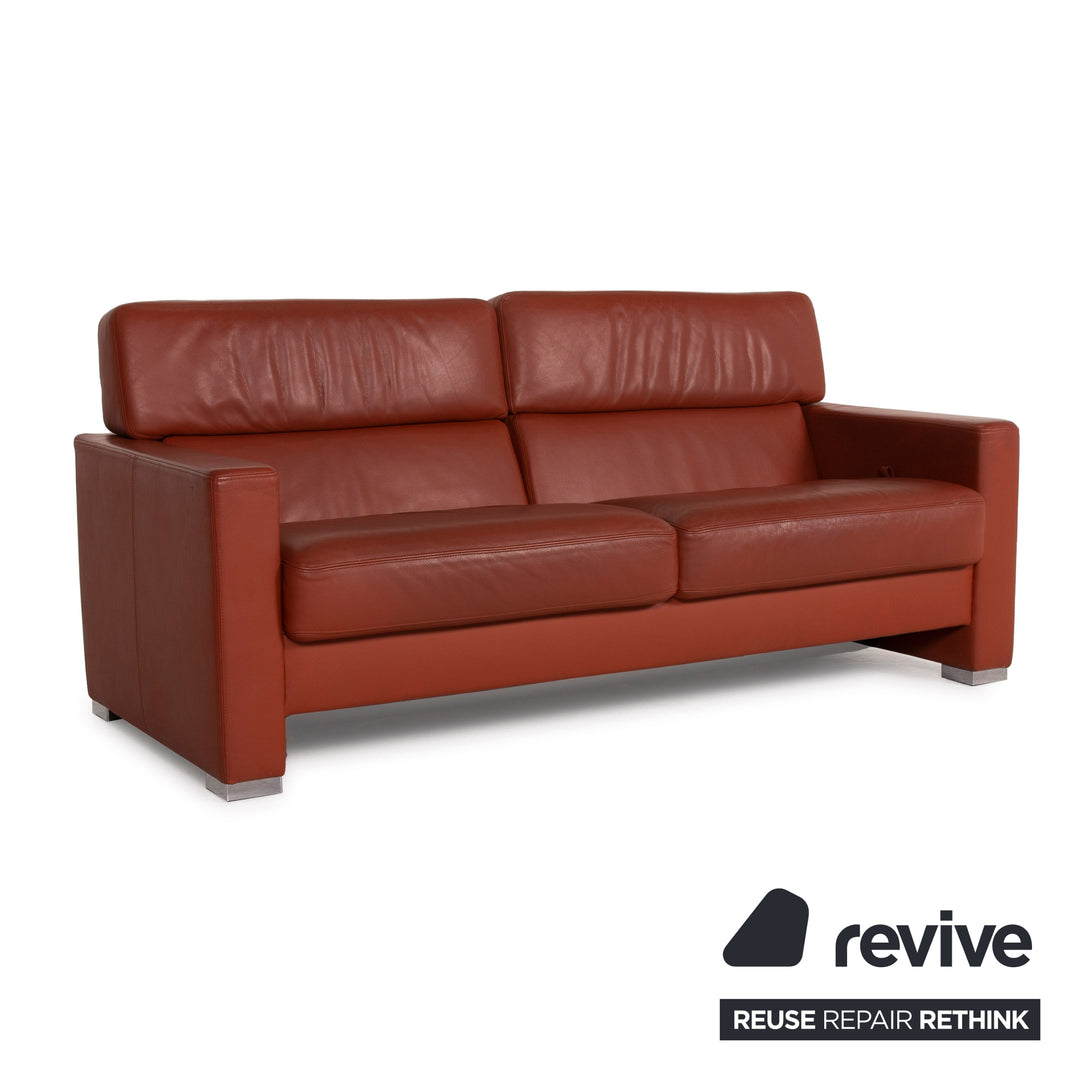 Brühl Collection Separe leather sofa terracotta three-seater function