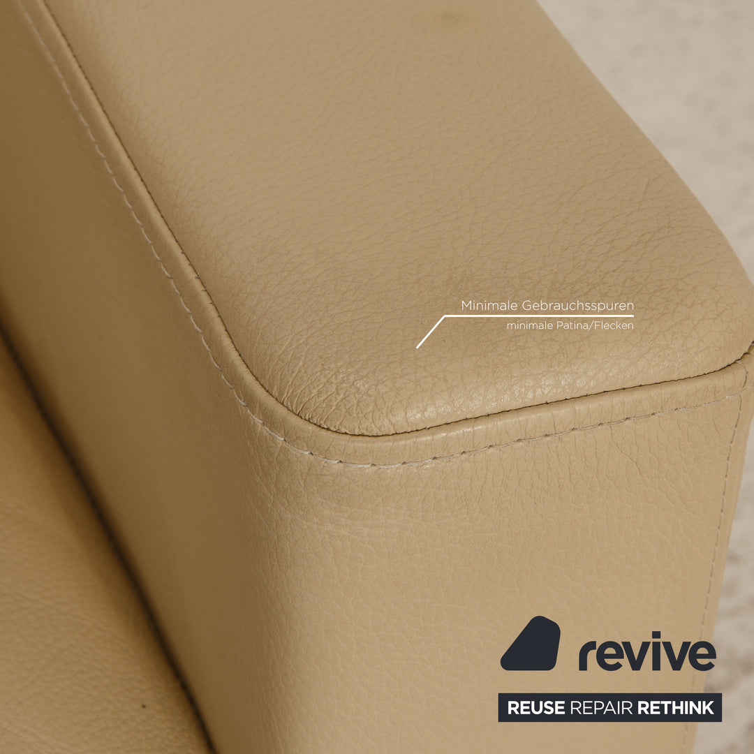 Brühl Francis Leder Sofa Creme Zweisitzer Couch Funktion