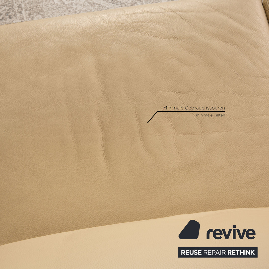 Brühl Moule Leder Ecksofa Creme Sofa Couch Funktion
