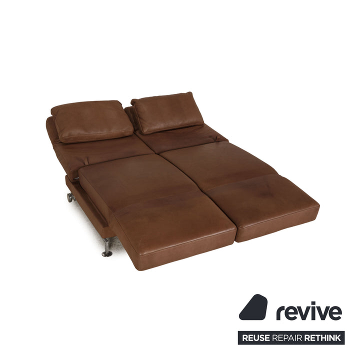 Brühl Moule Leder Sofa Braun Zweisitzer Couch Funktion Relaxfunktion