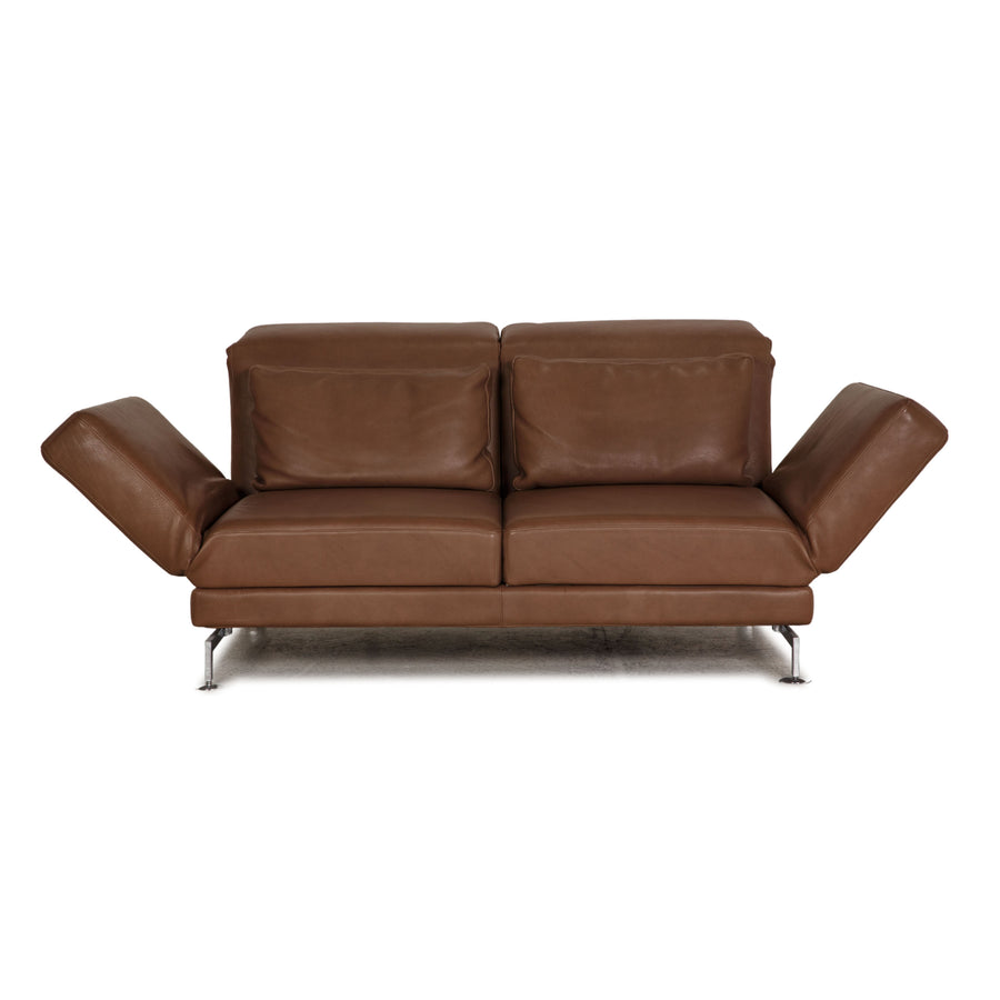 Brühl Moule leather sofa brown two-seater couch function relaxation function