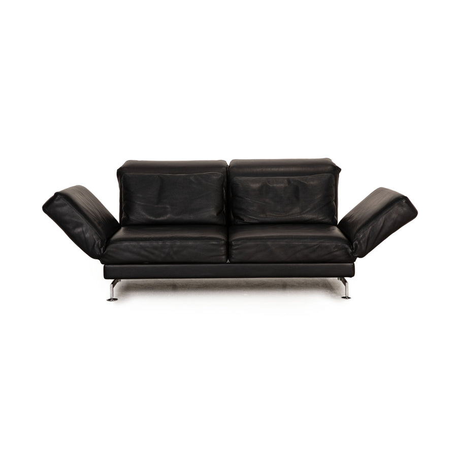 Brühl Moule (medium) leather sofa black two-seater couch function relax function
