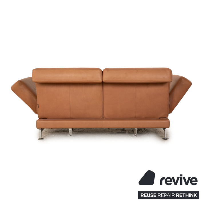 Brühl Moule Leder Zweisitzer Braun Sofa Couch manuelle Funktion