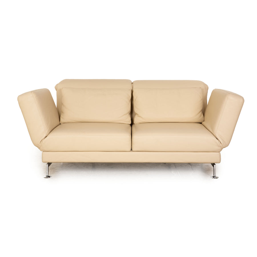 Brühl Moule Leder Zweisitzer Creme manuelle Funktion Sofa Couch