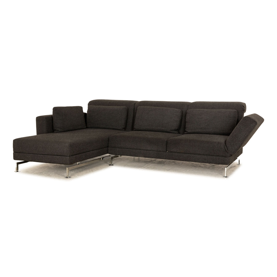 Brühl Moule fabric corner sofa gray function sofa couch chaise longue left manual function sleep function