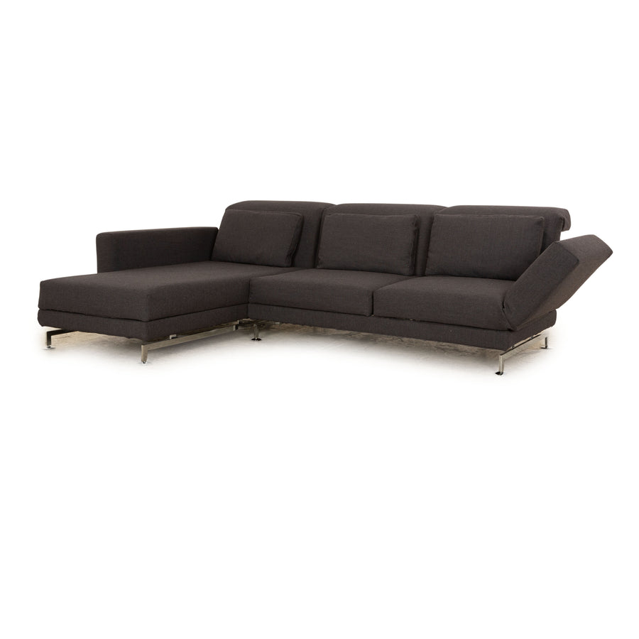 Brühl Moule fabric corner sofa gray function sofa couch chaise longue left manual function