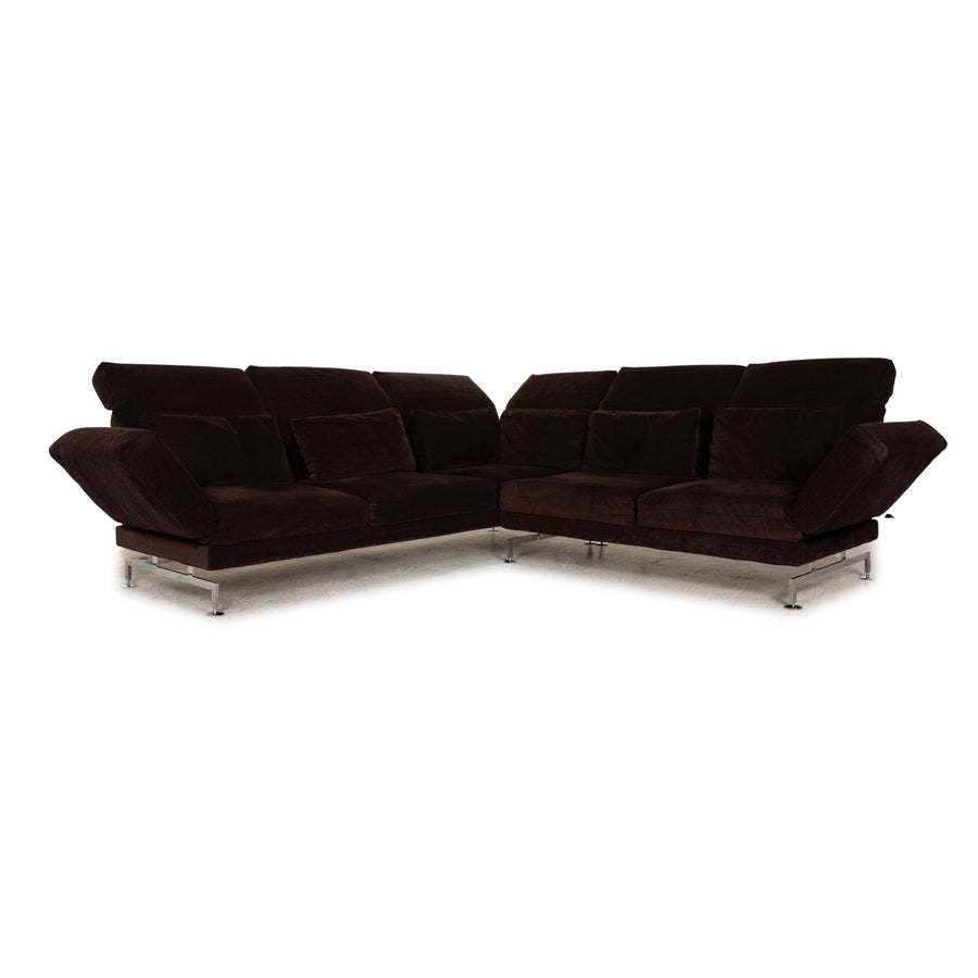 Brühl Moule fabric sofa brown corner sofa couch function relaxation function