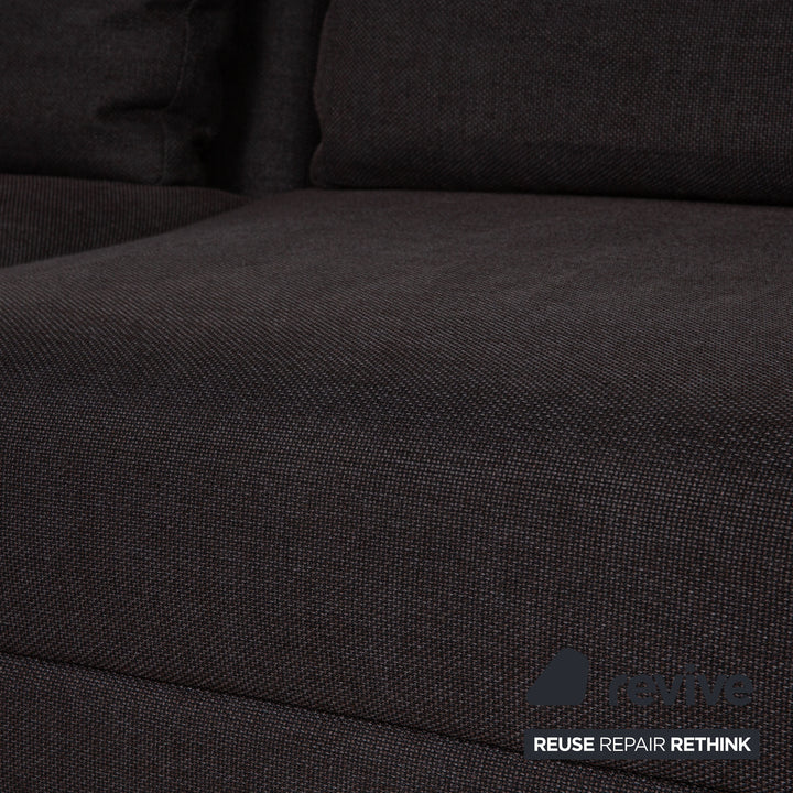 Brühl Moule Stoff Sofa Garnitur Anthrazit Ecksofa Hocker Funktion Relaxfunktion