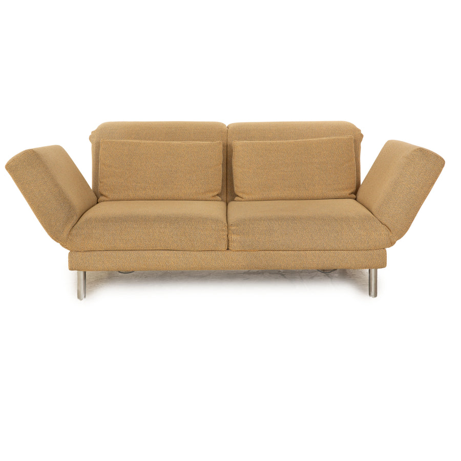 Brühl Moule fabric two-seater beige sofa couch manual function sleep function