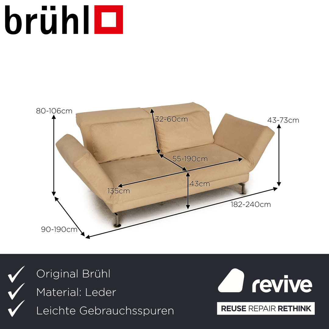 Brühl Moule Stoff Zweisitzer Creme Sofa Couch Funktion