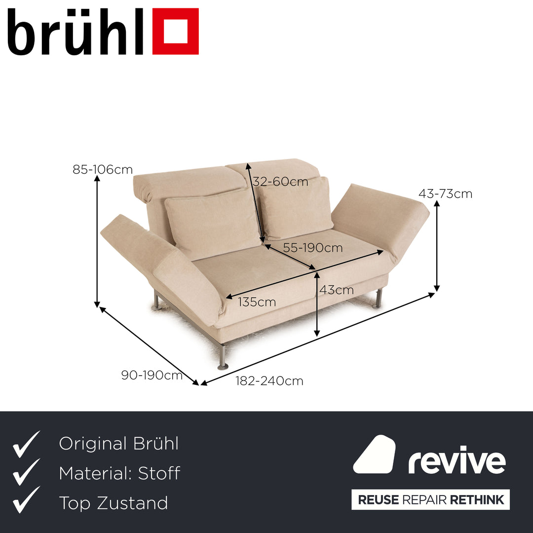 Brühl Moule Zweisitzer Stoff Beige manuelle Funktion