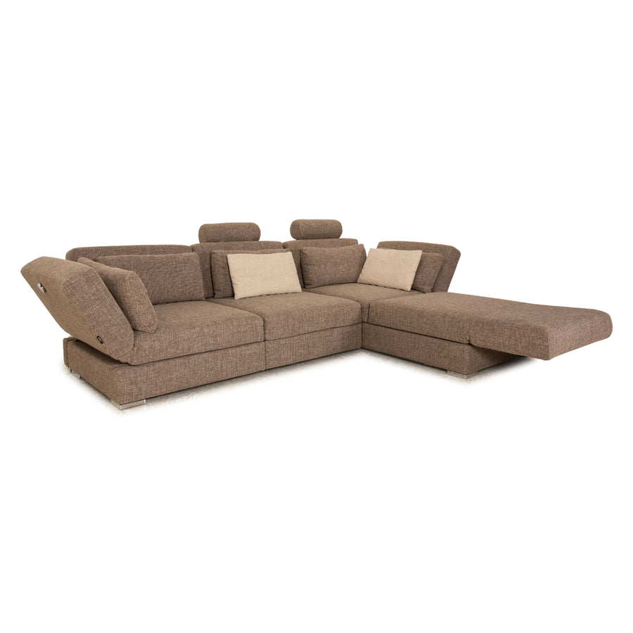 Brühl Nook Fabric Corner Sofa Gray Recamiere Right Manual Sleep Function Sofa Couch