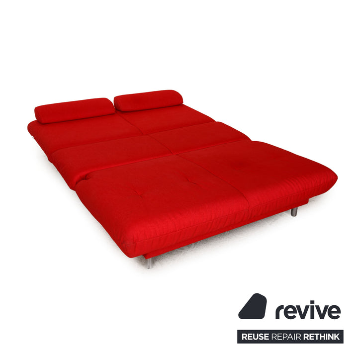 Brühl Quint Stoff Zweisitzer Rot Sofa Couch Schlaffunktion