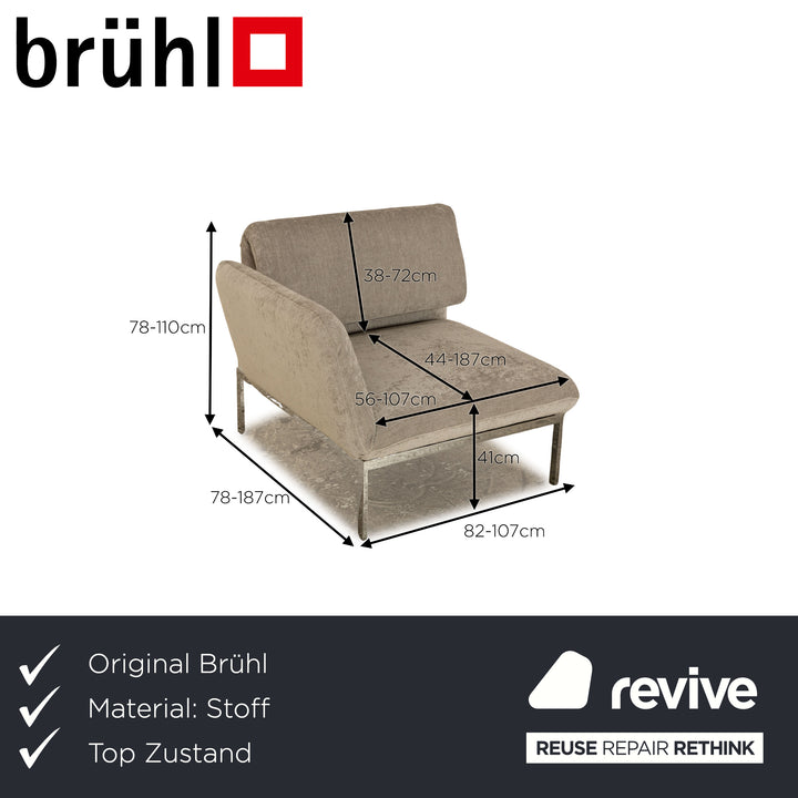 Brühl Roro fabric armchair brown manual function relaxation function