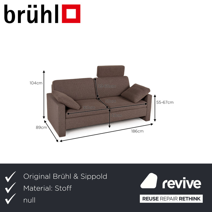 Brühl &amp; Sippold Alba fabric sofa set brown 2x two-seater