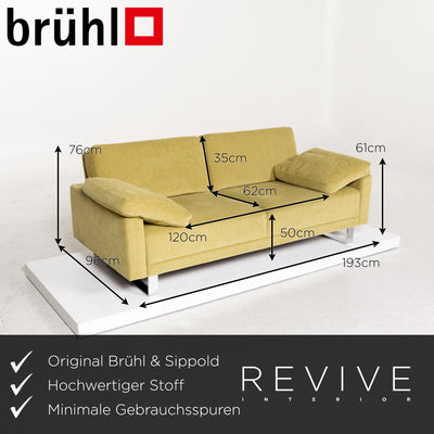 Brühl & Sippold Alba Stoff Sofa Grün Zweisitzer Couch #13216
