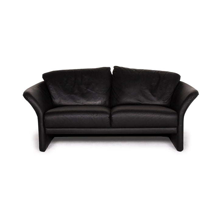 Brühl Boa Leather Sofa Black Two Seater #14862