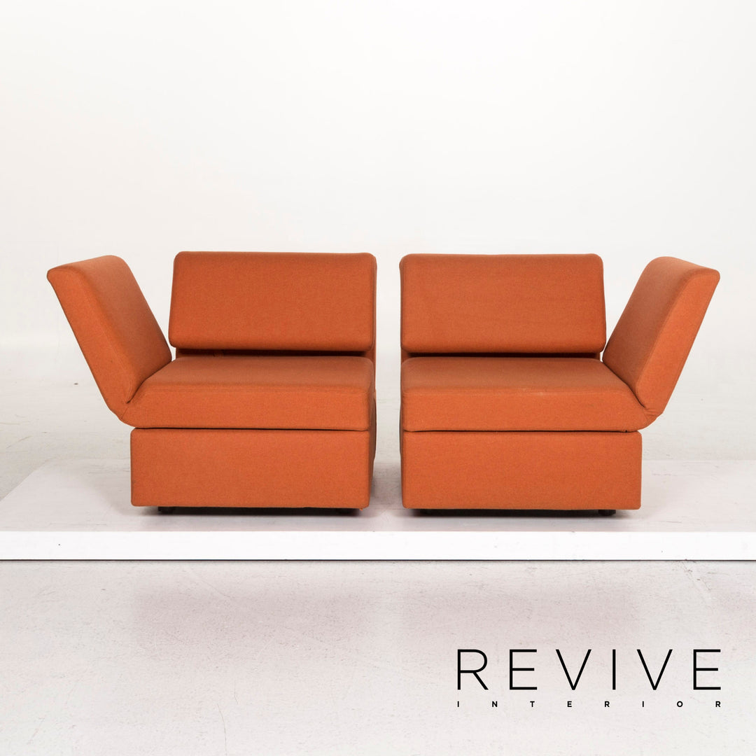 Brühl &amp; Sippold Brühl clip fabric sofa orange two-seater function relax function variable #12542