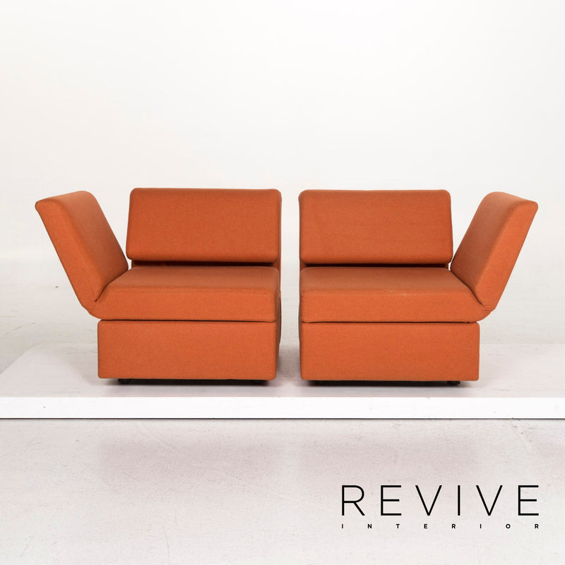 Brühl & Sippold Brühl Clip Stoff Sofa Orange Zweisitzer Funktion Relaxfunktion Variabel 