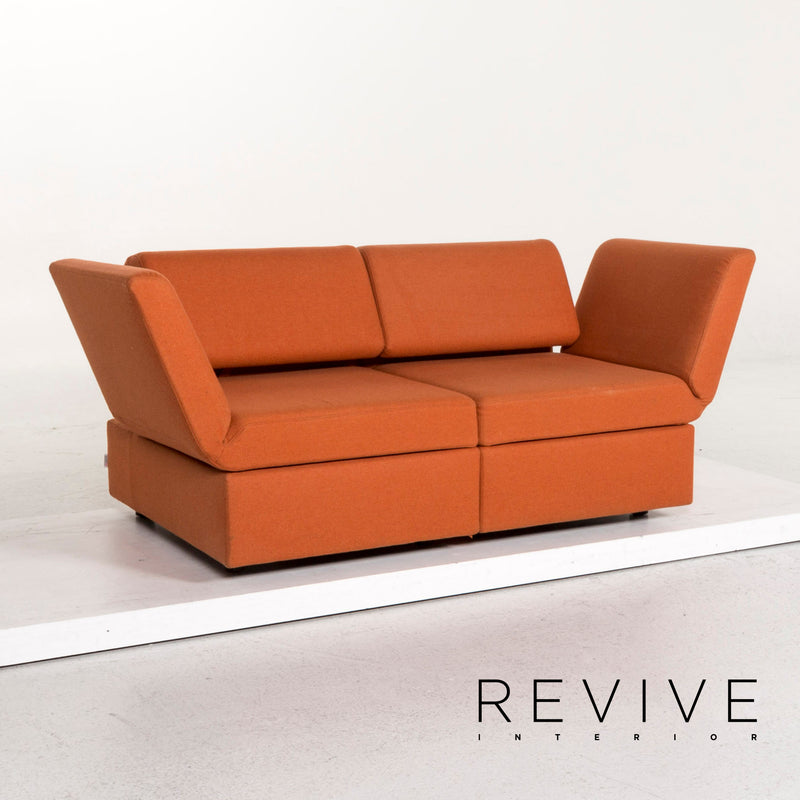 Brühl & Sippold Brühl Clip Stoff Sofa Orange Zweisitzer Funktion Relaxfunktion Variabel 