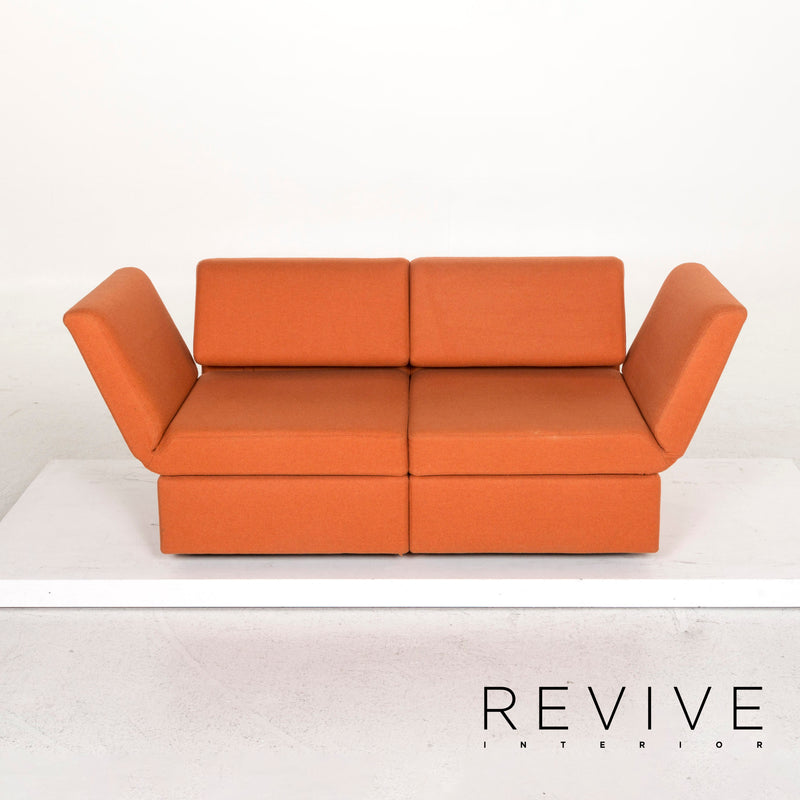 Brühl & Sippold Brühl Clip Stoff Sofa Orange Zweisitzer Funktion Relaxfunktion Variabel 