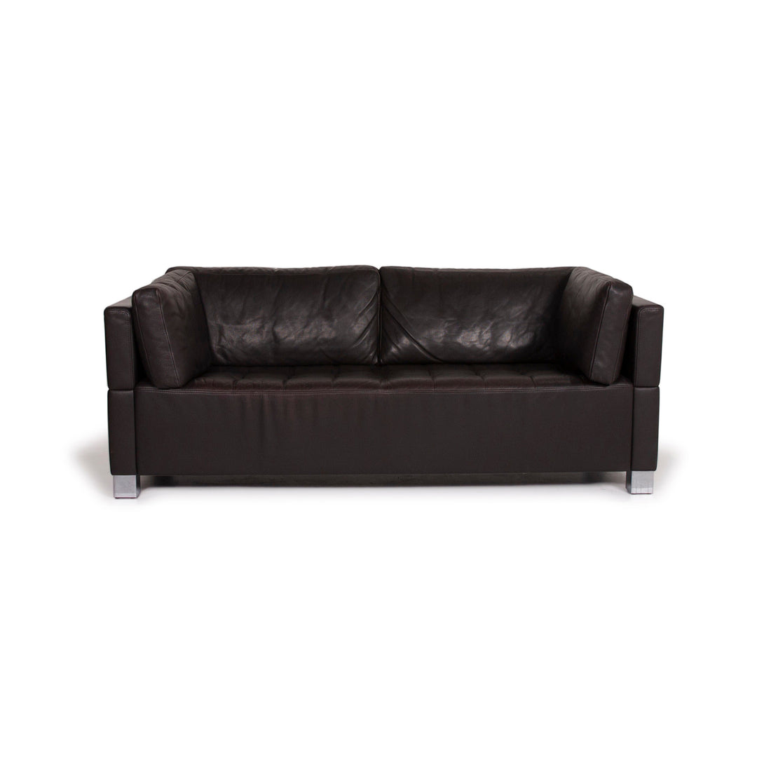Brühl Carrée leather sofa black three-seater #15041
