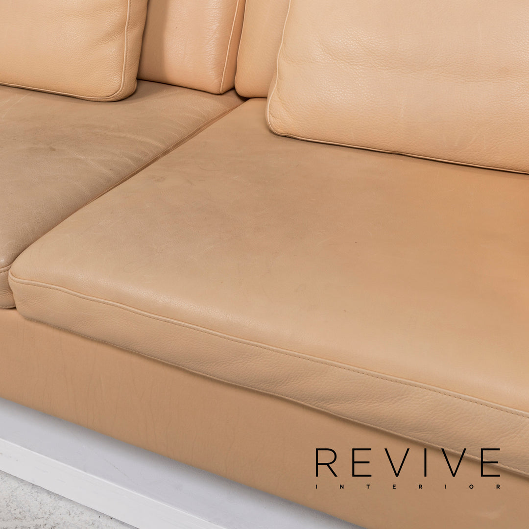 Brühl & Sippold Leder Ecksofa Beige Funktion Sofa Couch #13096