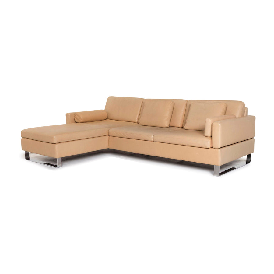 Brühl & Sippold Leder Ecksofa Beige Funktion Sofa Couch #13096