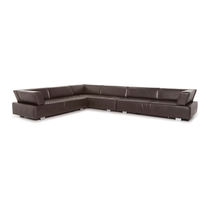 Brühl & Sippold Leder Ecksofa Braun Dunkelbraun Sofa Couch 