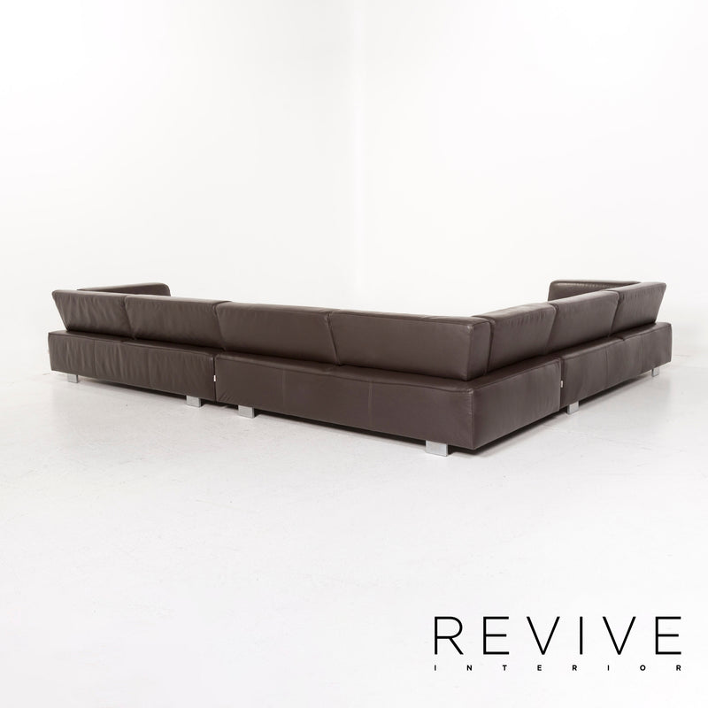 Brühl & Sippold Leder Ecksofa Braun Dunkelbraun Sofa Couch 