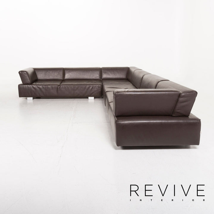Brühl & Sippold Leder Ecksofa Braun Dunkelbraun Sofa Couch #12860