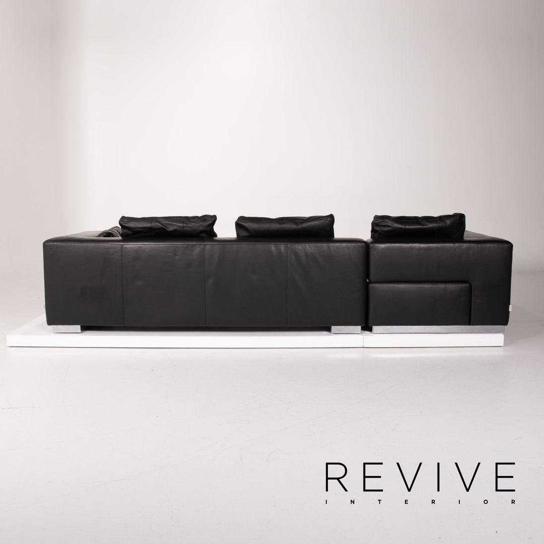 Brühl & Sippold Leder Sofa Schwarz Ecksofa #13971